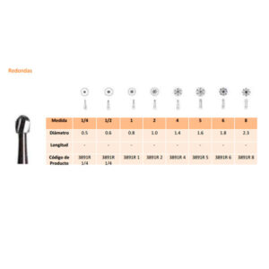 FGCU80023/6 801-023 C.TUNGS. FIG.8 BOLA 6u. — Innvori Dental