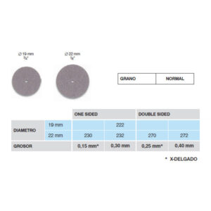 232 DISCO ACERO CARBONO D.22mm.G.0,30mm. 12u.