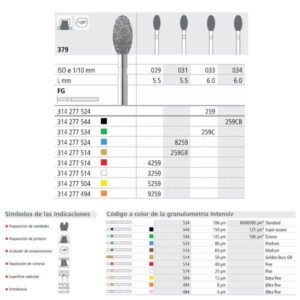 FG 259/6 379-033 FG DIAM. MEDIO 6U. — INTENSIV — Innvori Dental