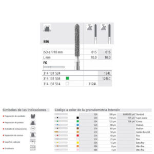 FG 124L/6 C 886-016 FG DIAM. GRUESO 6U. — Innvori Dental