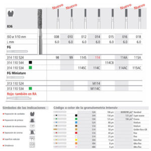FG 114S/6 C 836-012 FG DIAM. GRUESO 6U. — Innvori Dental
