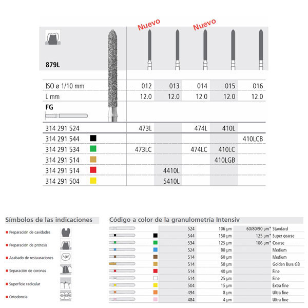 FG 410L/6 C 879L-015 FG DIAM. GRUESO 6U. — Innvori Dental