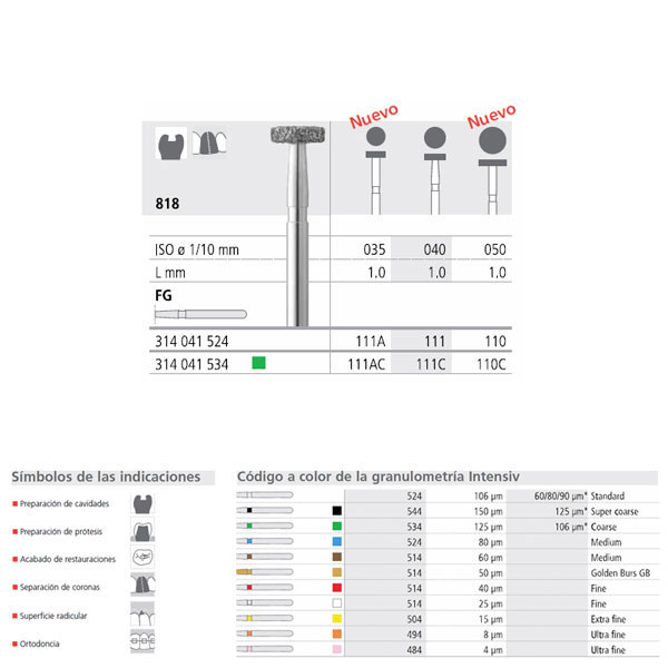 FG 111/6 C 818-040 FG DIAM. GRUESO 6U. — Innvori Dental