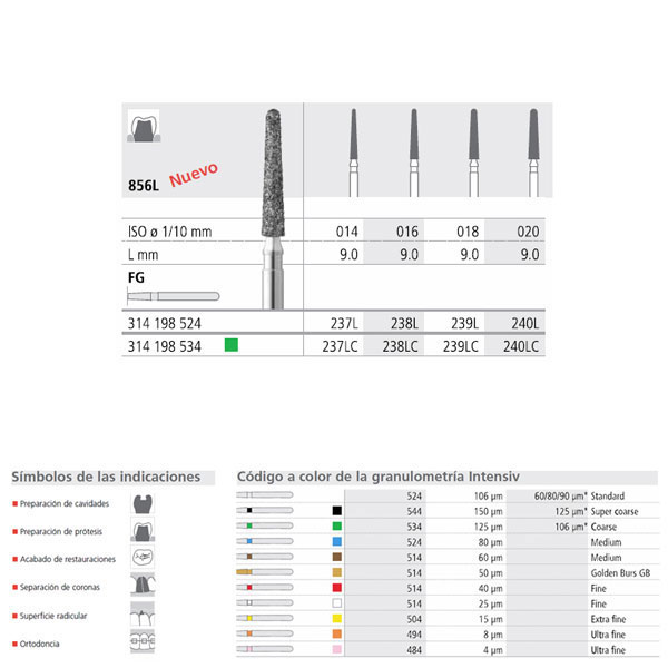 FG 239L/6 C 856L-018 FG DIAM. GRUESO 6U. — Innvori Dental