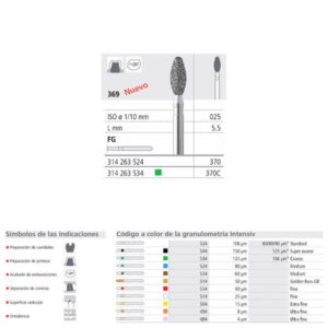 FG 370/6 C 369-025 FG DIAM. GRUESO 6U. — Innvori Dental