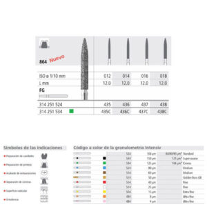 FG 435/6 C 864-012 FG DIAM. GRUESO 6U. — Innvori Dental