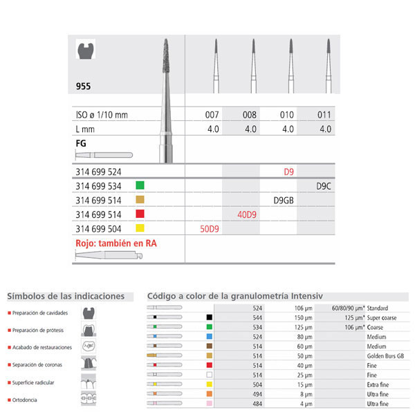 FG 50D9/6 955-007 FG DIAM. X-FINO 6U. — Innvori Dental