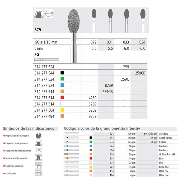FG 5259/6 379-031 FG DIAM. X-FINO 6U. — Innvori Dental