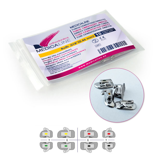 Tubos ML cementado directo Roth .022 LL6 10u. — Innvori Dental