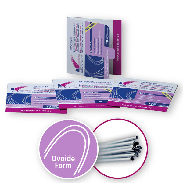Arco ML acero redo sup .016 Ovoide 25u. — Innvori Dental