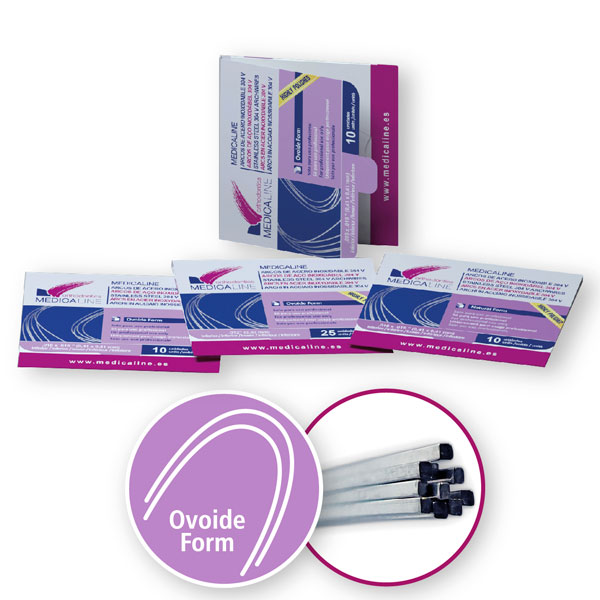 Arco ML acero rect sup 19x25 Ovoide 10u. — Innvori Dental
