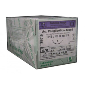 SUTURA A.POLIGLICOLICO C-8 5/0 12u. — ARAGO — Innvori Dental